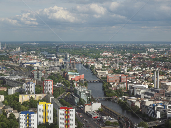 Berlijn luchtfoto stad Duitsland skyline Stockfoto © claudiodivizia