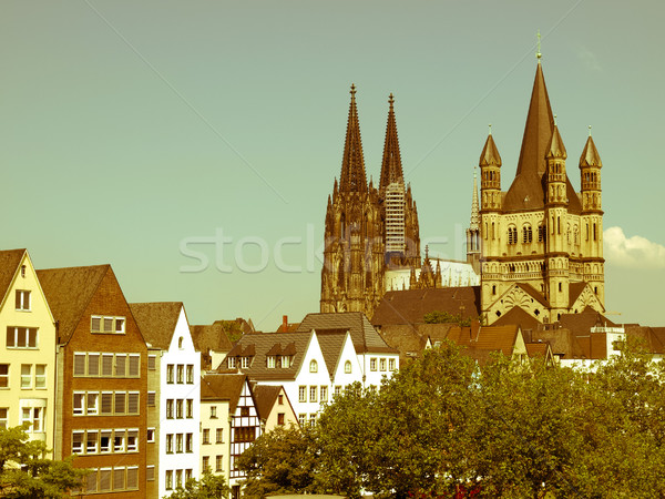 Retro looking Koeln Dom Stock photo © claudiodivizia