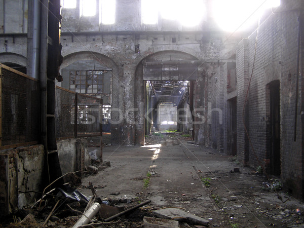 Opuszczony fabryki przemysłowych ruiny starych świetle Zdjęcia stock © claudiodivizia