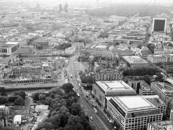 Berlin Luftbild Ansicht Stadt Deutschland schwarz weiß Stock foto © claudiodivizia