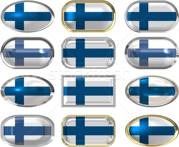 Stock fotó: Tizenkettő · gombok · zászló · Finnország