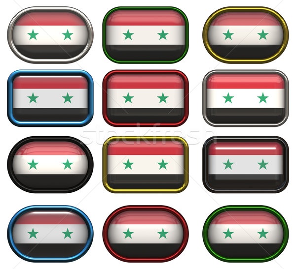 Dodici pulsanti bandiera Siria Foto d'archivio © clearviewstock