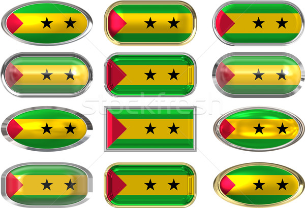 twelve buttons of the Flag of Sao Tome and Principe Stock photo © clearviewstock