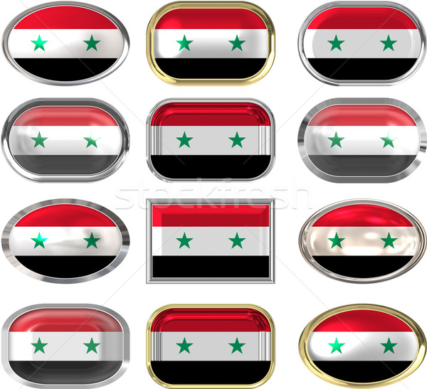 Zwölf Tasten Flagge Syrien Stock foto © clearviewstock