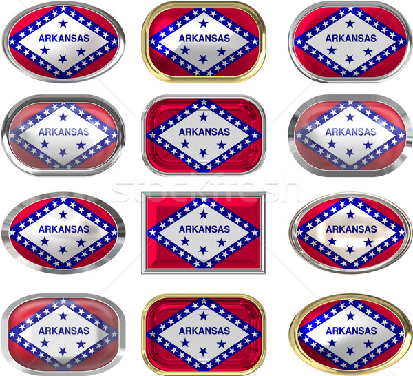 Doce botones bandera Arkansas Foto stock © clearviewstock