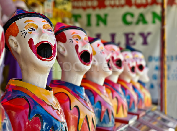 Stock photo: row of clowns