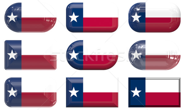 nine glass buttons of the Flag of Texas Stock photo © clearviewstock
