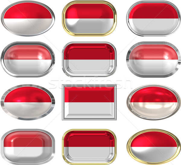 twelve buttons of the Flag of Indonesia Stock photo © clearviewstock