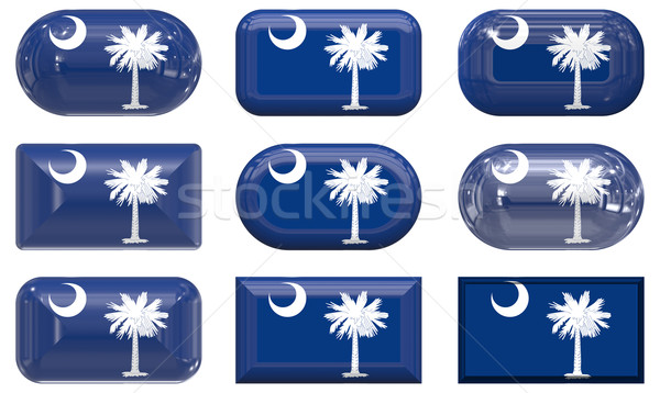 Stok fotoğraf: Dokuz · cam · düğmeler · bayrak · Güney · Carolina