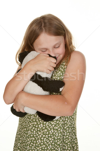 girl hugging her teddy bear Stock photo © clearviewstock