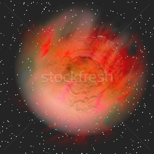 Queda cometa planeta atmosfera fundo Foto stock © clearviewstock