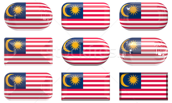 Negen glas knoppen vlag Maleisië Stockfoto © clearviewstock