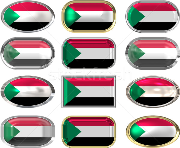 12 pulsanti bandiera Sudan dodici Foto d'archivio © clearviewstock