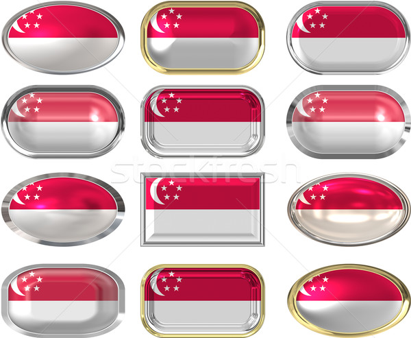 12 buttons of the Flag of Singapore Stock photo © clearviewstock