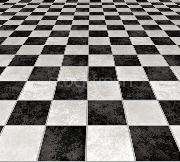 Mármol cuadros grande imagen blanco negro piso Foto stock © clearviewstock
