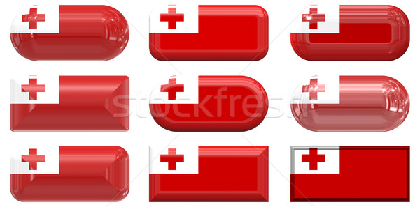 nine glass buttons of the Flag of Tonga Stock photo © clearviewstock