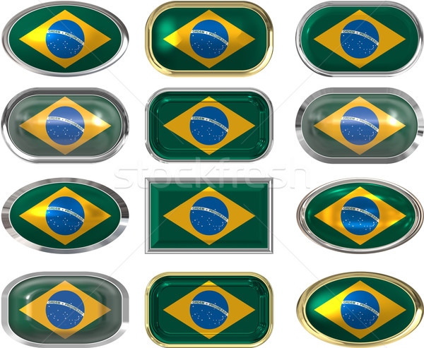 Zwölf Tasten Flagge Brasilien Stock foto © clearviewstock
