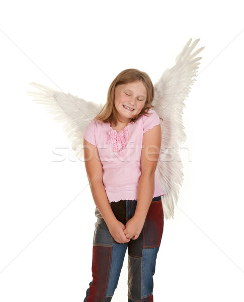 Unschuldig Fee Engel Mädchen süß jungen Stock foto © clearviewstock