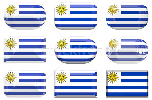 nine glass buttons of the Flag of Uruguay Stock photo © clearviewstock