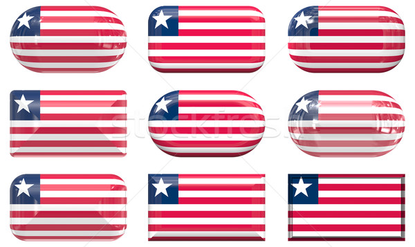 nine glass buttons of the Flag of Liberia Stock photo © clearviewstock