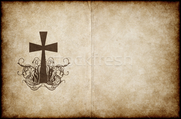cross on old parchment Stock photo © clearviewstock