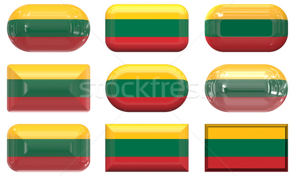 Nueve vidrio botones bandera Lituania Foto stock © clearviewstock