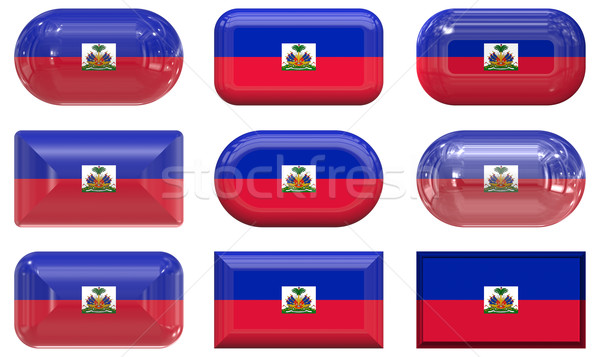 Nove vetro pulsanti bandiera Haiti Foto d'archivio © clearviewstock