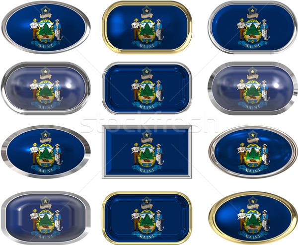 12 buttons of the Flag of Maine Stock photo © clearviewstock