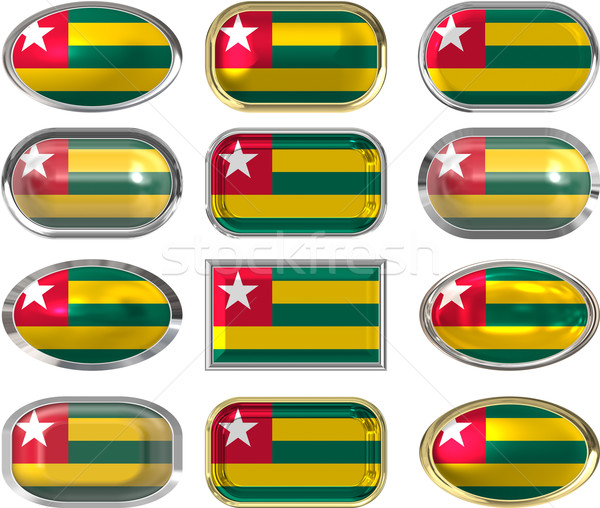 Dwanaście przyciski banderą Togo obraz Zdjęcia stock © clearviewstock