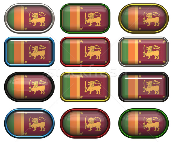12 przyciski banderą Sri Lanka dwanaście Zdjęcia stock © clearviewstock