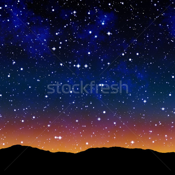 Stock photo: starry sky at night