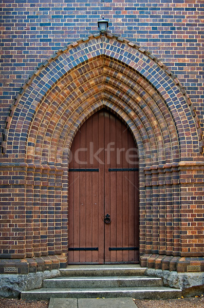 Foto stock: Iglesia · puerta · ladrillo · puerta · líder