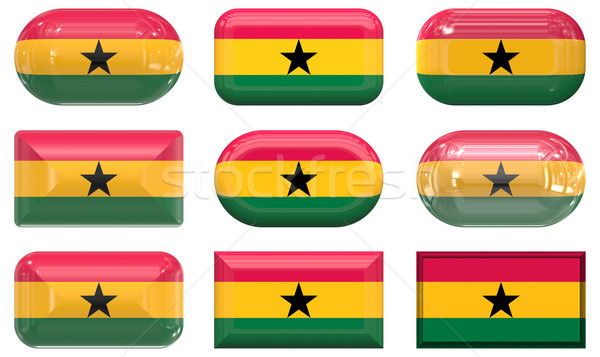 nine glass buttons of the Flag of Ghana Stock photo © clearviewstock
