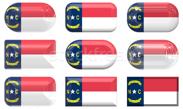 nine glass buttons of the Flag of North Carolina Stock photo © clearviewstock