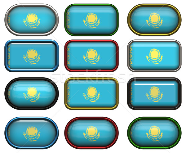 12 buttons of the Flag of Kazakhstan Stock photo © clearviewstock