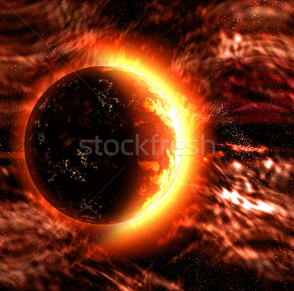 sun or burning planet Stock photo © clearviewstock