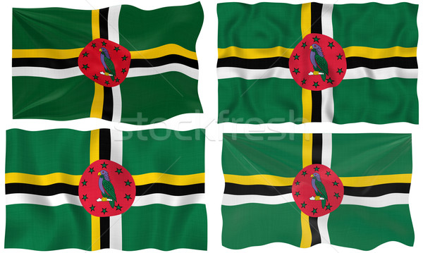 Foto stock: Bandeira · Dominica · imagem · branco · quatro