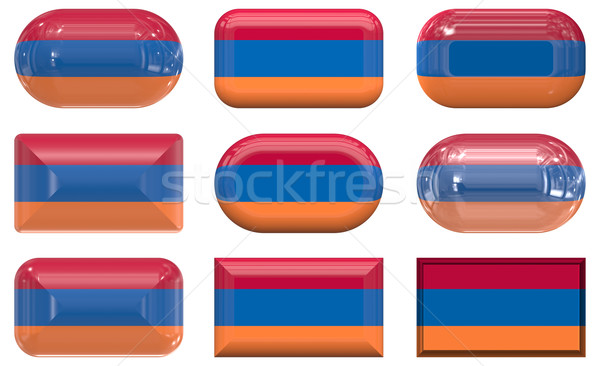 nine glass buttons of the Flag of Armenia Stock photo © clearviewstock