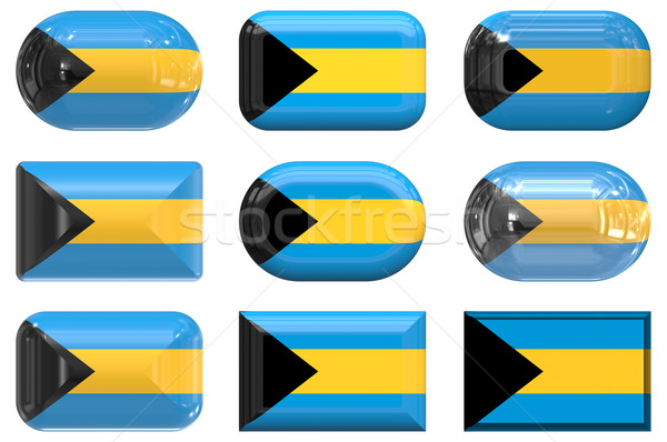 Kilenc üveg gombok zászló Bahamák Stock fotó © clearviewstock