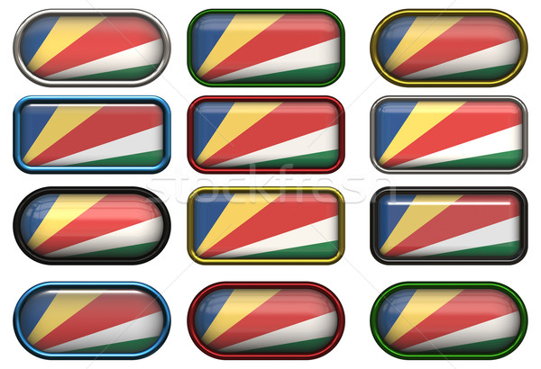 Twaalf knoppen vlag Seychellen Stockfoto © clearviewstock
