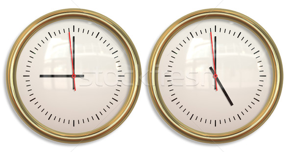 Nove cinque due orologi ufficio Foto d'archivio © clearviewstock