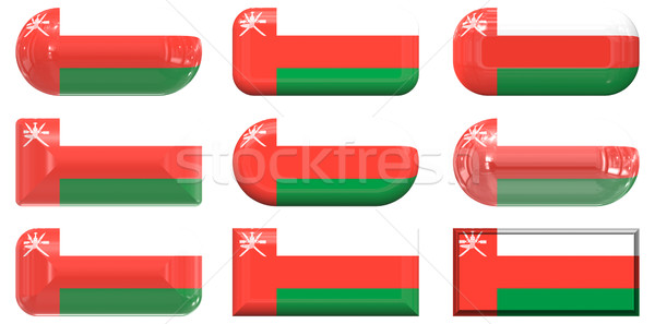 nine glass buttons of the Flag of Oman Stock photo © clearviewstock