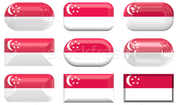 nine glass buttons of the Flag of Singapore Stock photo © clearviewstock
