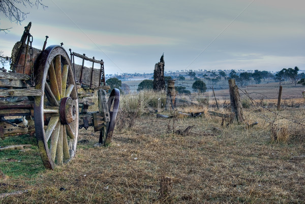 Starych koszyka krajobraz widoku zapomniany dziedzinie Zdjęcia stock © clearviewstock