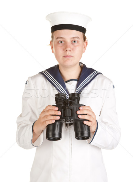 navy seaman with binoculars Stock photo © clearviewstock