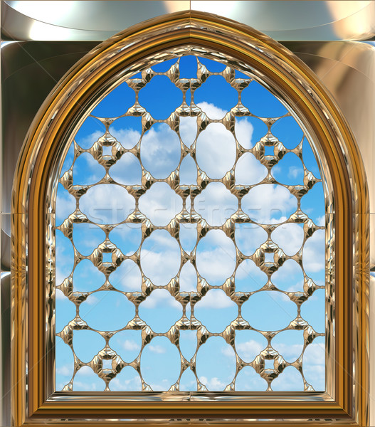 gothic or scifi window with blue sky Stock photo © clearviewstock