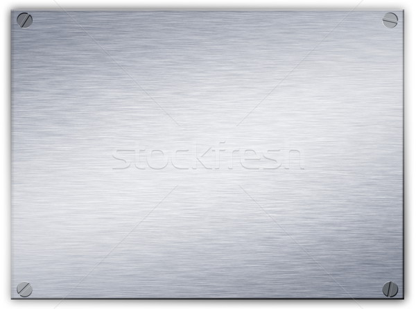 brushed steel metal plaque Stock photo © clearviewstock