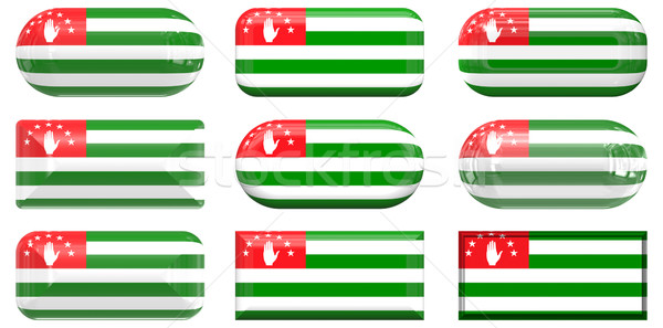 nine glass buttons of the Flag of Abkhazia Stock photo © clearviewstock