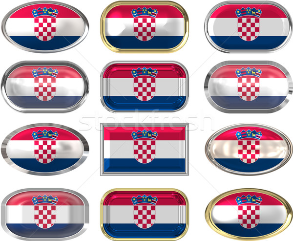 Zwölf Tasten Flagge Kroatien Stock foto © clearviewstock
