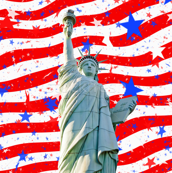 Statue Freiheit Sternen Streifen abstrakten Stock foto © clearviewstock